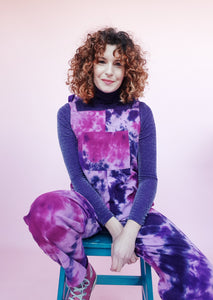 Long Sleeved Turtleneck in Purple Lurex