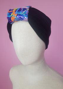 Embellished Velvet Headband in Black