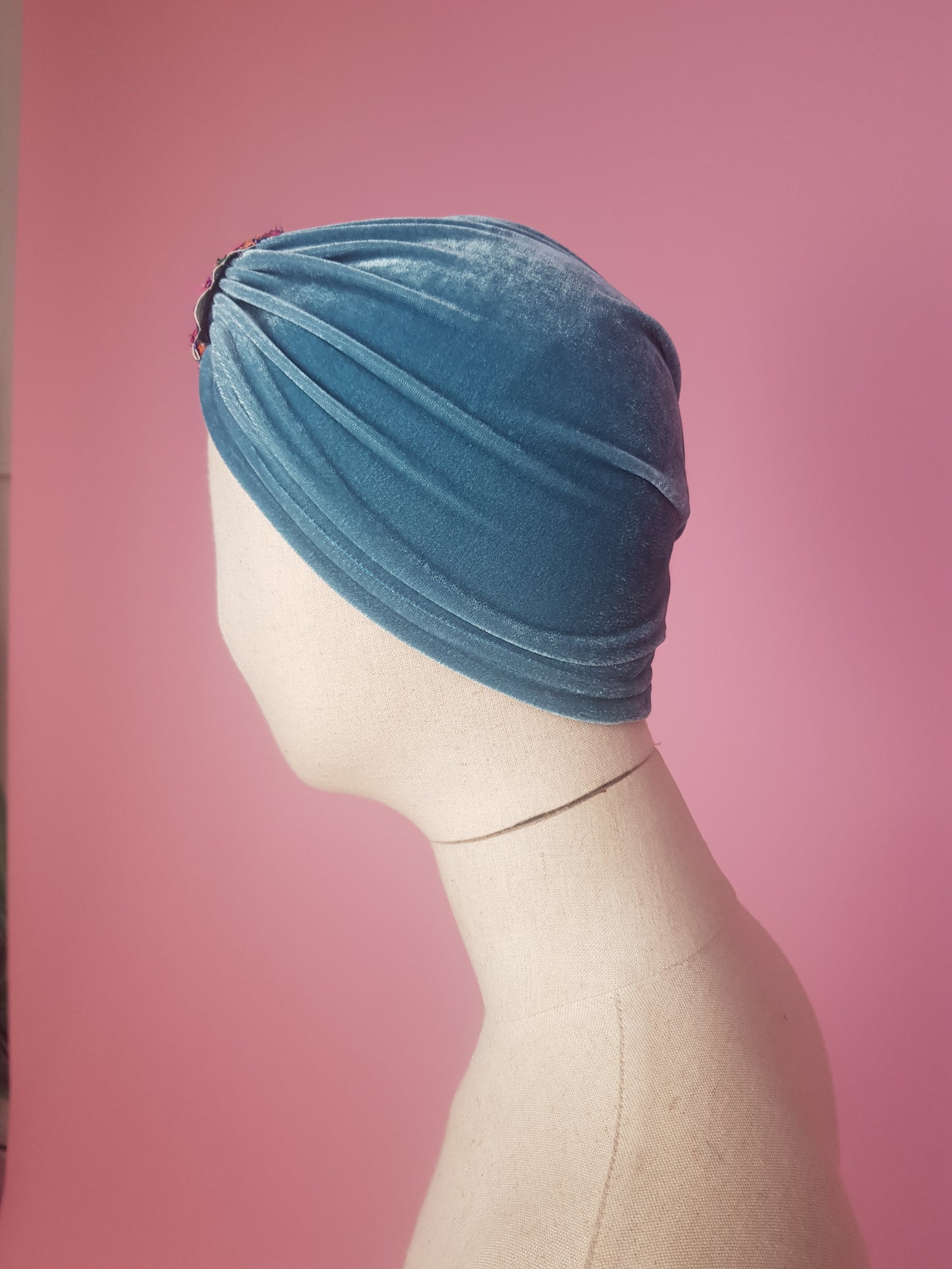 Embellished Velvet Turban in Sage