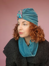 Load image into Gallery viewer, Embellished Velvet Turban in Sage