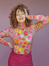 Load image into Gallery viewer, Long Sleeved Turtleneck in Pink Floral