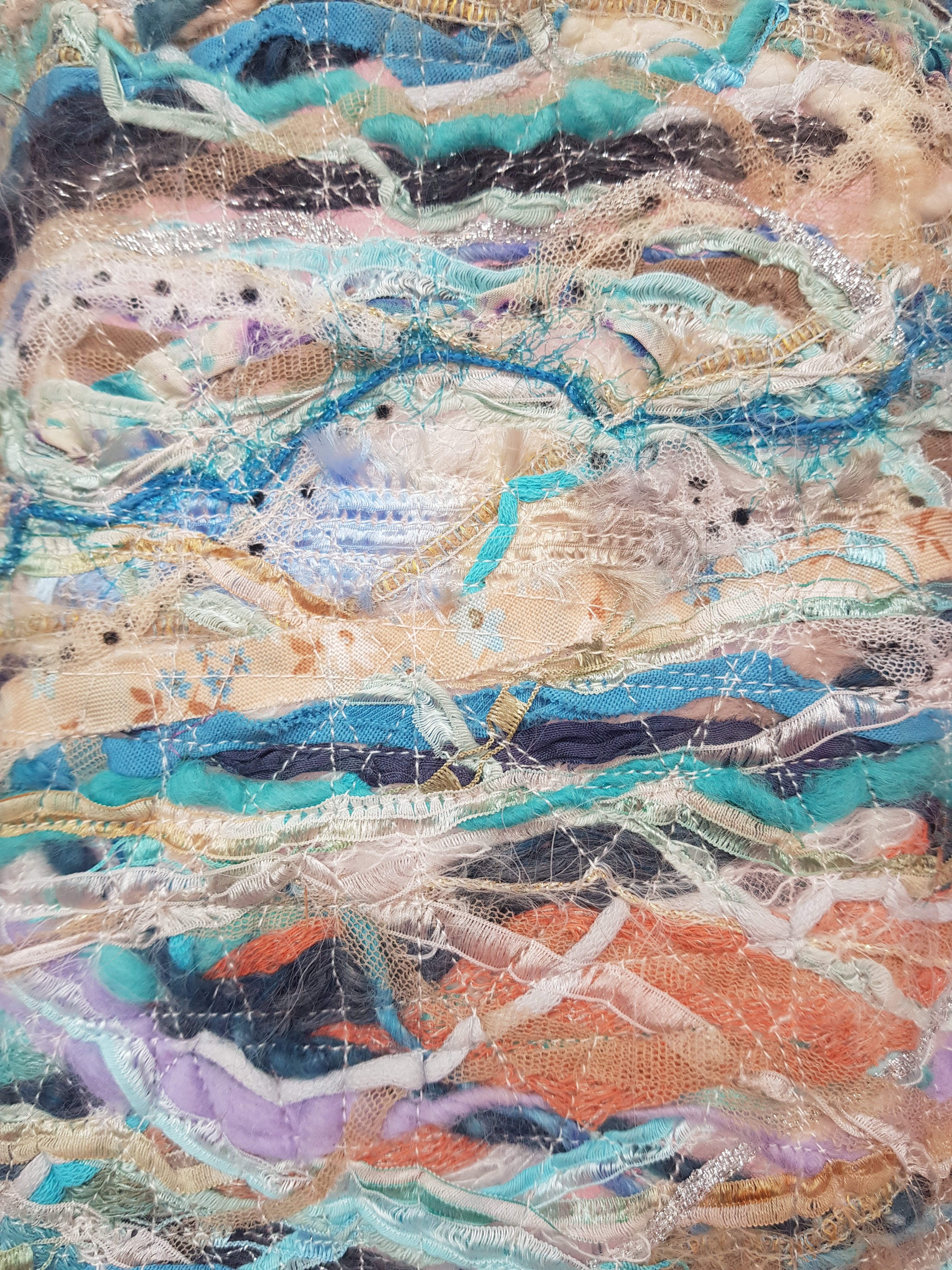 * Medium Embellished Lampshade in Beach Blue - Megan Crook