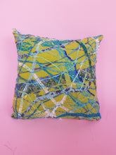 Load image into Gallery viewer, Medium Square Embellished Cushion in Lime Green
