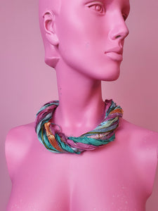 Silk Yarn Necklace in Pale Multi
