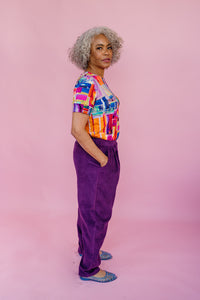 Easy Fit Tee in Abstract Lilac Jersey
