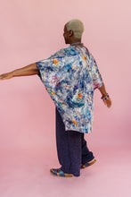 Load image into Gallery viewer, Velvet Blanket Cardigan in Blue Floral