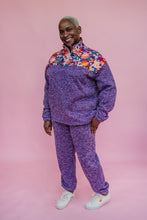 Load image into Gallery viewer, Liberty Print Half Zip Pullover in Purple