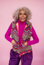 Load image into Gallery viewer, Gilet in Digital Rainbow Chevron Print