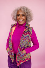 Load image into Gallery viewer, Gilet in Digital Rainbow Chevron Print
