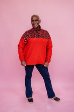 Load image into Gallery viewer, Half Zip Pullover in Orange Red