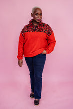 Load image into Gallery viewer, Half Zip Pullover in Orange Red