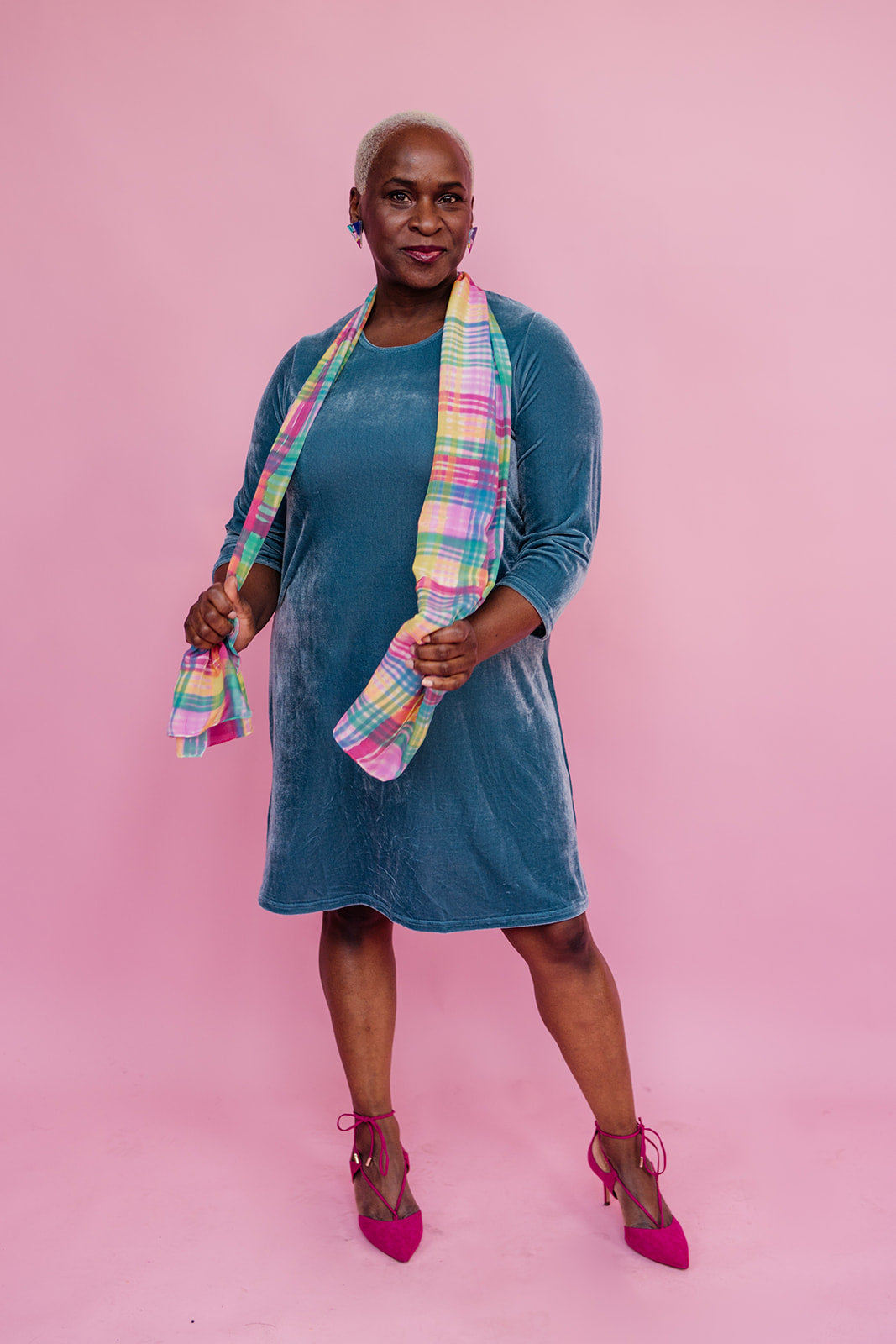 Velvet Swing Dress in Sage - Megan Crook