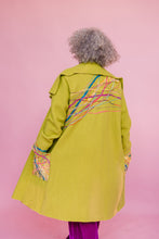 Load image into Gallery viewer, Embellished Long Wool Coat in Lime Green
