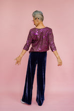 Load image into Gallery viewer, Velvet Straight Leg Trousers in Lavender Grey