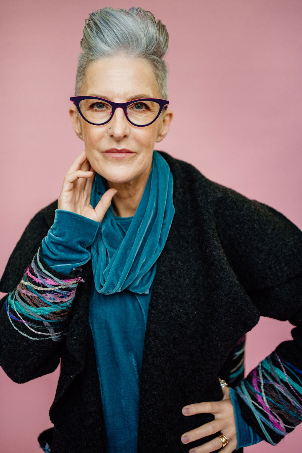 Velvet Cowl and Wrist Warmers Set in Sage - Megan Crook