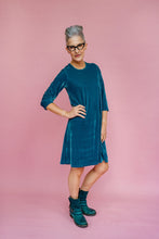 Load image into Gallery viewer, Velvet Swing Dress in Sage
