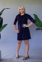 Load image into Gallery viewer, Lavender Grey Velvet Swing Dress - Dress - Megan Crook