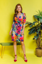 Load image into Gallery viewer, Jersey Wrap Dress in Rainbow Watercolour