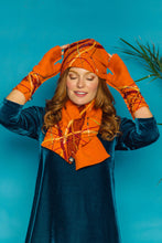 Load image into Gallery viewer, Lambs Wool Embellished Cloche Hat - Tangerine - Accessories - Megan Crook