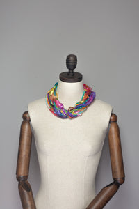 Silk Yarn Necklace in Rainbow Bright - Necklace - Megan Crook
