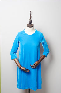 Turquoise Velvet Swing Dress - Dress - Megan Crook
