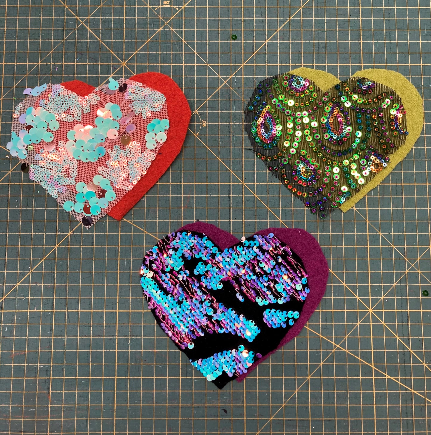 Zero Waste Sequin Heart Ornament