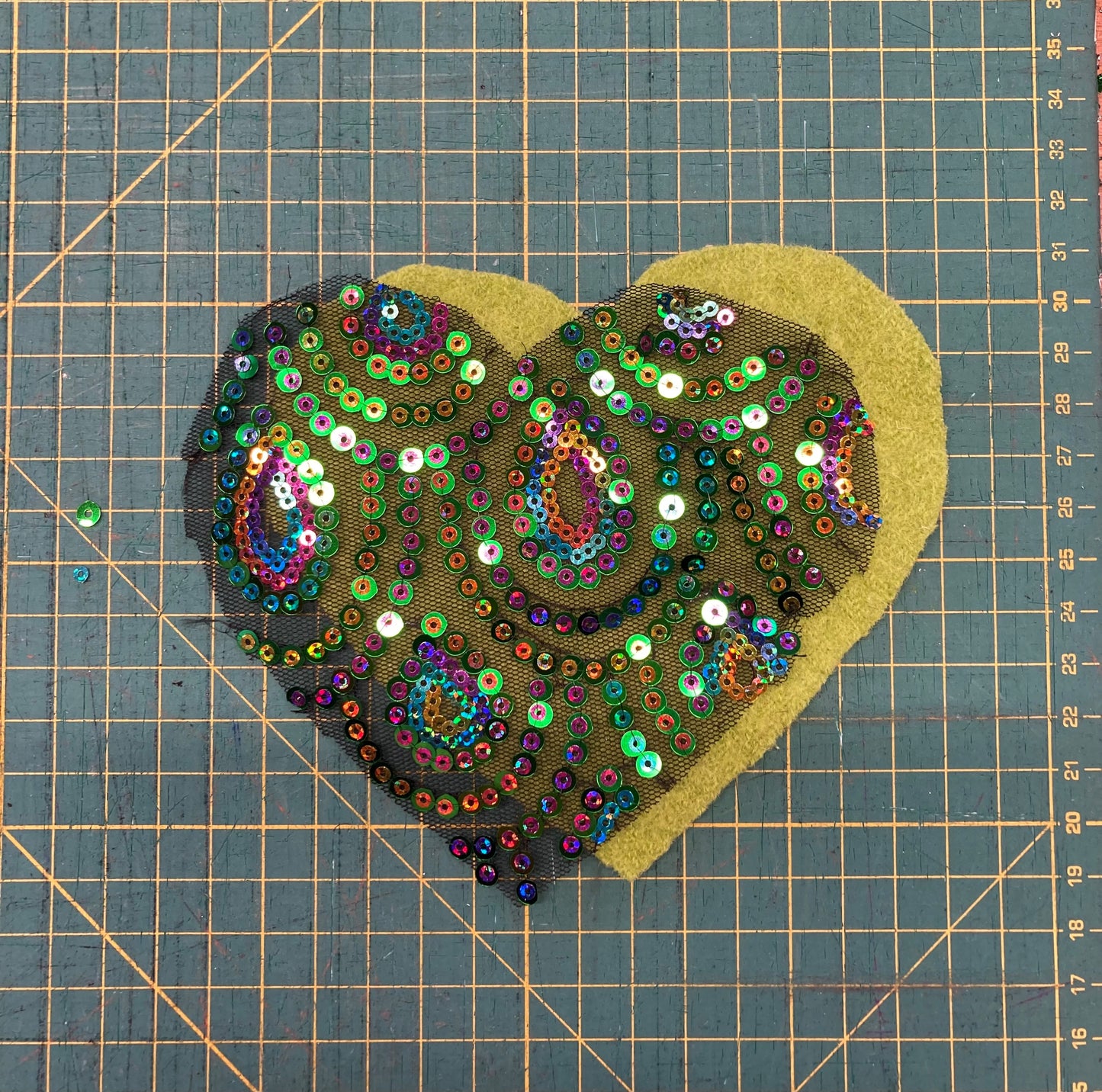 Zero Waste Sequin Heart Ornament