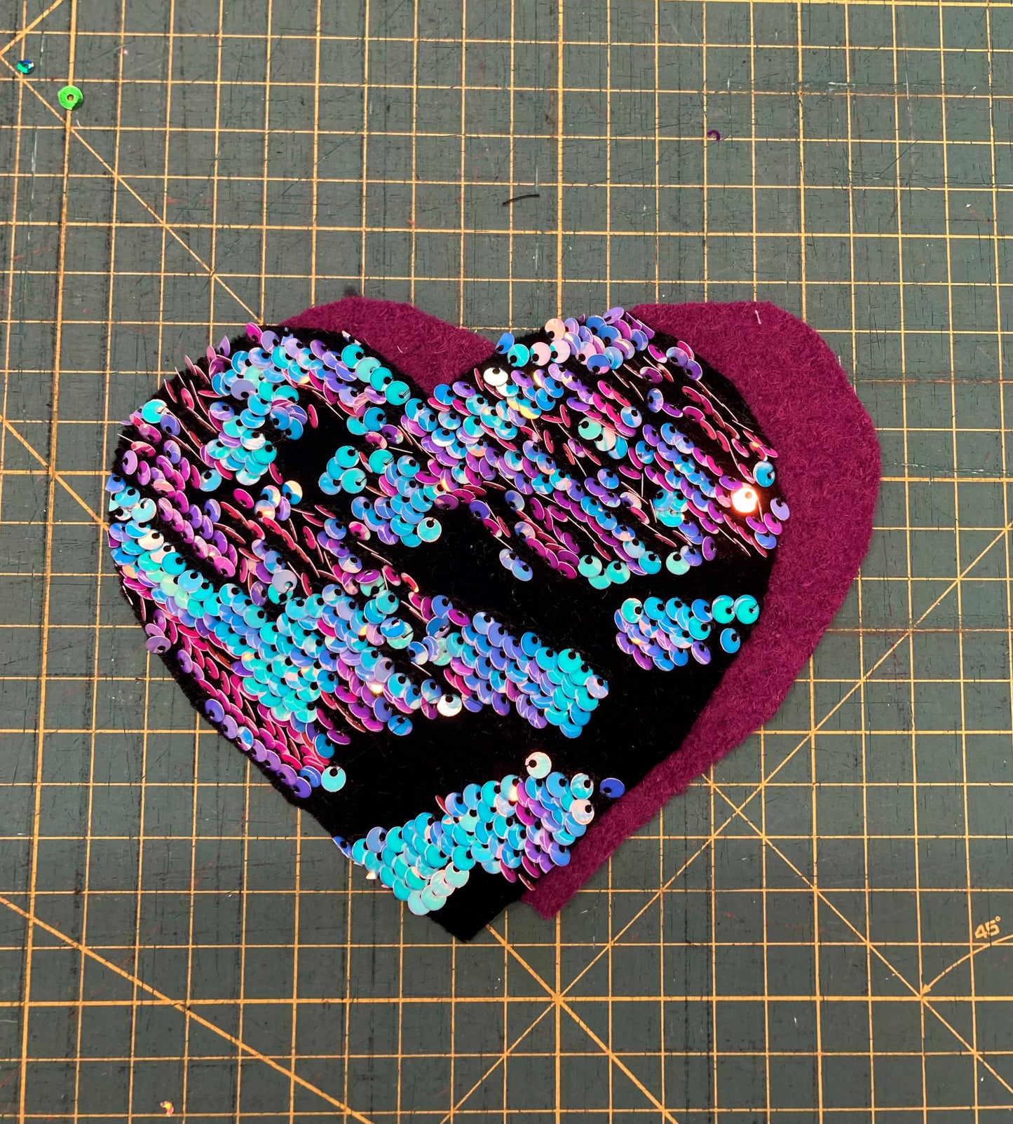 Zero Waste Sequin Heart Ornament