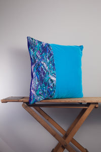 Large Square Embellished Cushion in Magenta and Lime -  - Megan Crook