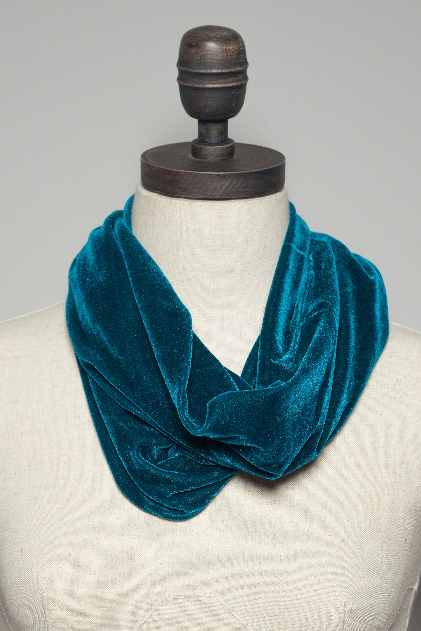 Velvet Cowl and Wrist Warmers Set in Teal - Accessories - Megan Crook