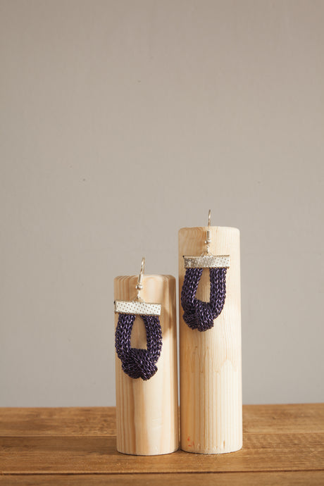 Knot Chain Earrings in Purple - Accessories - Megan Crook