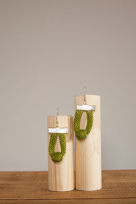 Knot Chain Earrings in Lime - Accessories - Megan Crook