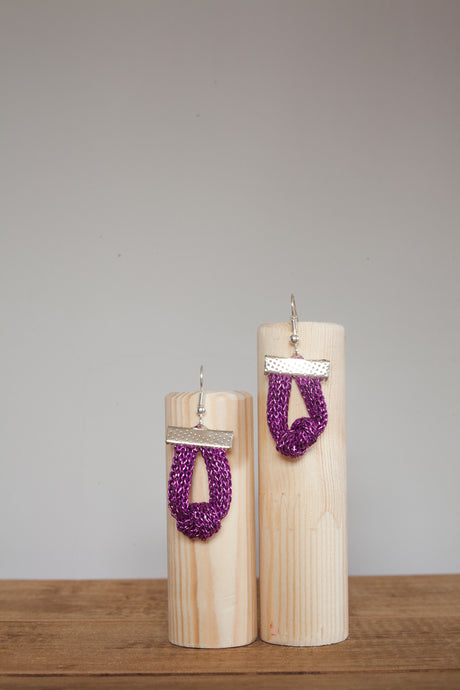 Knot Chain Earrings in Magenta - Accessories - Megan Crook