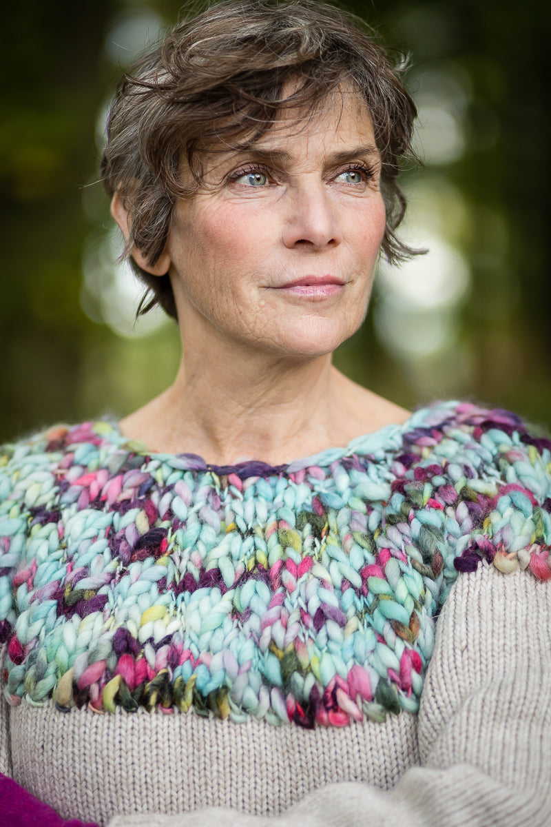 * Hand Knit Jumper in Cream Alpaca and Merino Wool