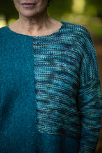 Load image into Gallery viewer, Donegal Colour Block Jumper in Teal Merino Wool - Jumper - Megan Crook