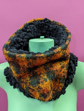 Load image into Gallery viewer, Mohair Snood in Mustard and Navy Check
