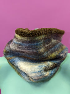 Mohair Snood in Blue Brushed