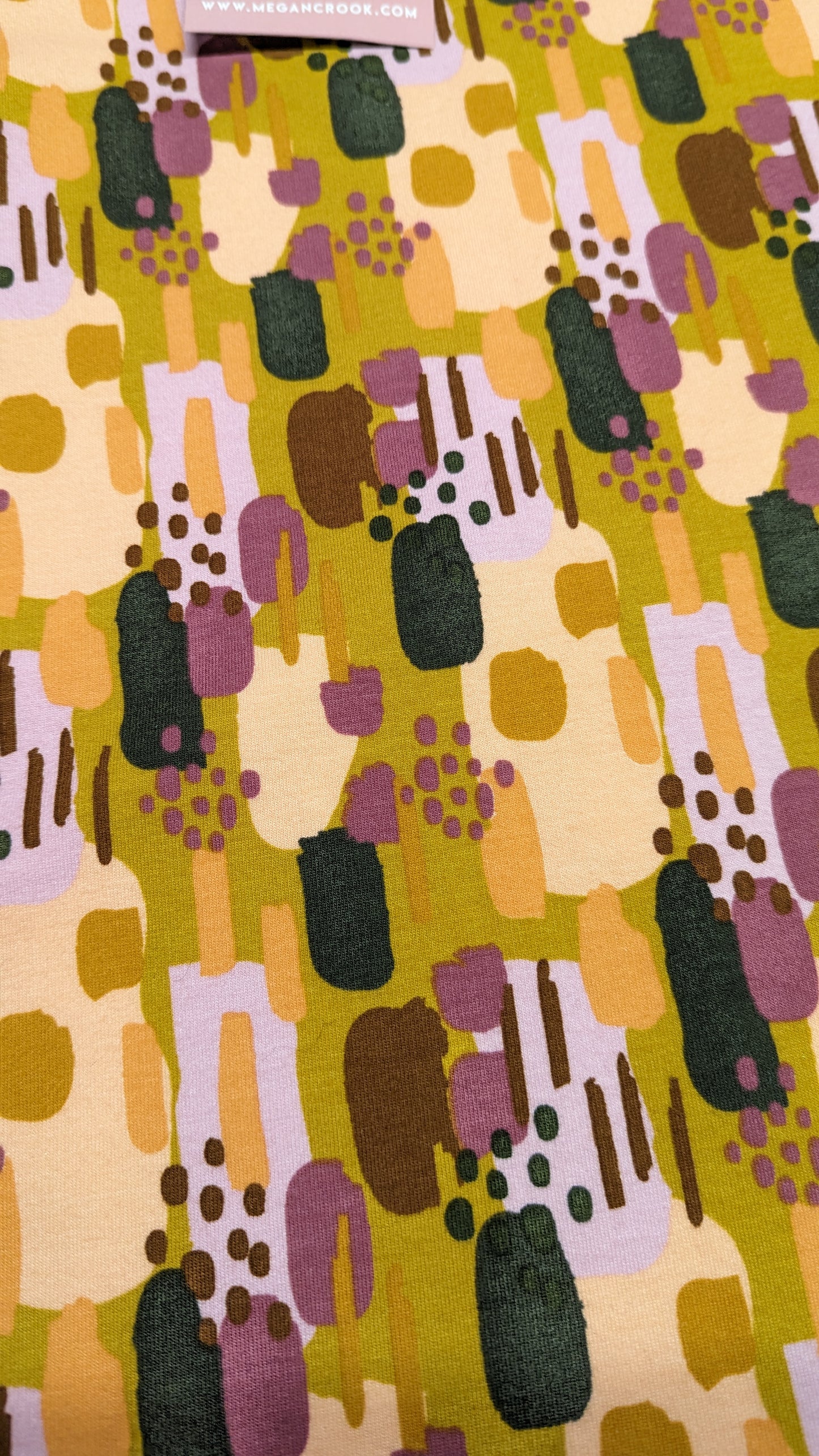 Funnel Neck Pullover in Mustard Abstract Paint