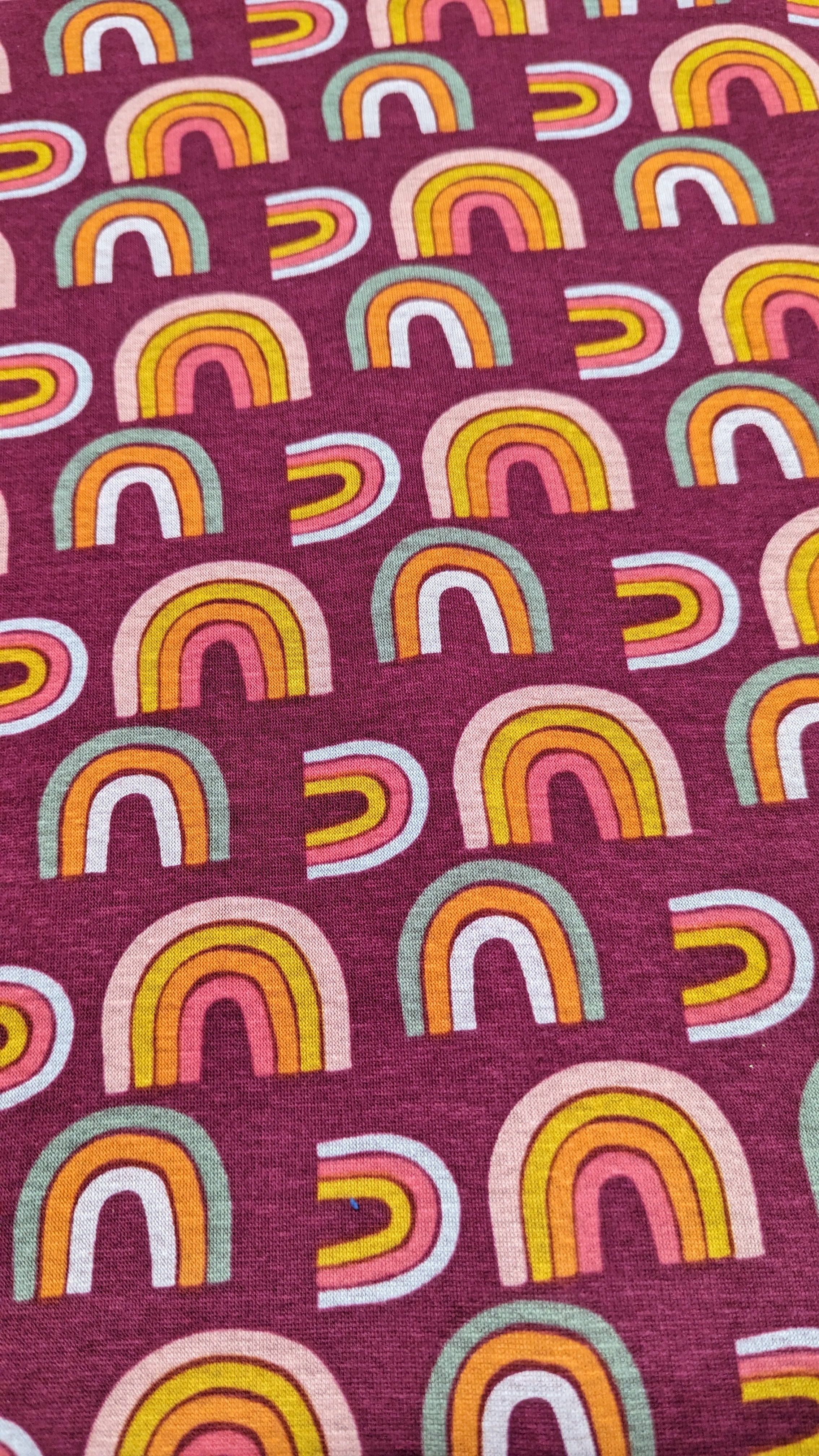 SALE Funnel Neck Jumper in Berry Rainbow XL - Megan Crook