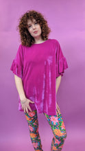 Load image into Gallery viewer, Velvet Ruffle Tunic in Orchid