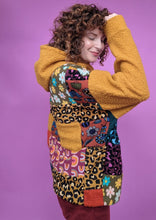 Load image into Gallery viewer, Patchwork Boucle Jumper with Hood