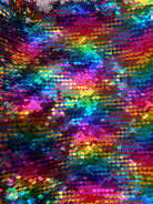 Sequin Embellished Velvet Cowl in Rainbow and Silver - Megan Crook