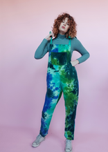 Load image into Gallery viewer, Tie Dye Cord Dungarees in Blue/Green